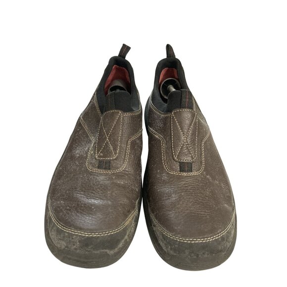 Clarks Privo Men's Size 12M Brown Leather Slip-On Shoes - Picture 2 of 8